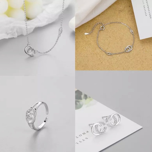 C Initial Sterling CZ Minimalist Stud Earrings! - Picture 5 of 7